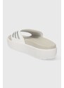 Pantofle adidas dámské, bílá barva, na platformě, IE9703