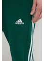 Bavlněné tepláky adidas zelená barva, s aplikací, IS1392
