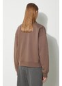 Mikina adidas Originals Essentials Halfzip Sweatshirt dámská, hnědá barva, s aplikací, IR5938