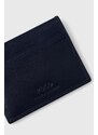 Kožené pouzdro na karty Polo Ralph Lauren tmavomodrá barva