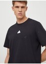 Bavlněné tričko adidas černá barva, s aplikací, IP4077