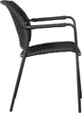 Hoorns Černá hliníková zahradní židle Tiga s područkami