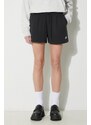 Kraťasy New Balance French Terry Short dámské, černá barva, hladké, high waist, WS41500BK