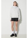 Kraťasy New Balance French Terry Short dámské, černá barva, hladké, high waist, WS41500BK