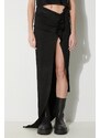 Džínová sukně Rick Owens Denim Skirt Edfu Skirt Long černá barva, mini, pouzdrová, DS01D1348.SBB.09