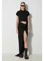Džínová sukně Rick Owens Denim Skirt Edfu Skirt Long černá barva, mini, pouzdrová, DS01D1348.SBB.09