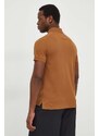 Bavlněné polo tričko Tommy Hilfiger hnědá barva