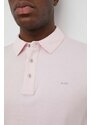 Bavlněné polo tričko Michael Kors růžová barva