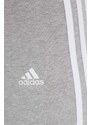 Kraťasy adidas dámské, šedá barva, s aplikací, medium waist, HF5956