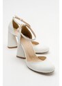 LuviShoes Oslo White Skin Women's Heeled Shoes