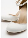 LuviShoes Oslo White Skin Women's Heeled Shoes