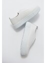 LuviShoes Boom Women's White Leather Sneakers