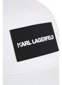 Dětská bavlněná kšiltovka Karl Lagerfeld béžová barva, s aplikací