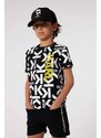 Dětská bavlněná kšiltovka Karl Lagerfeld černá barva, s potiskem