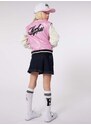 Dětská bomber bunda Karl Lagerfeld růžová barva