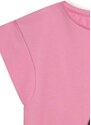 Dětské bavlněné šaty Karl Lagerfeld růžová barva, mini