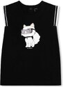 Dětské bavlněné šaty Karl Lagerfeld černá barva, mini
