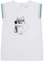 Dětské bavlněné šaty Karl Lagerfeld bílá barva, mini