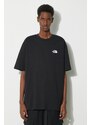 Bavlněné tričko The North Face M S/S Essential Oversize Tee černá barva, s potiskem, NF0A87NRJK31