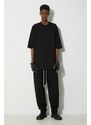 Bavlněné tričko Rick Owens Jumbo T-Shirt černá barva, DU01D1274.RIG.09