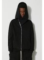 Bavlněná mikina Rick Owens Mountain Hoodie pánská, černá barva, s kapucí, hladká, DU01D1286.F.09