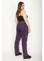 Şans Women's Large Size Plum Wash Effect Lycra 5 Pocket Jeans