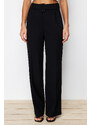 Trendyol Black Belted Wide Leg Woven Trousers