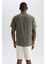 DEFACTO Relax Fit Poplin Short Sleeve Shirt