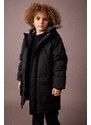 DEFACTO Boy Hooded Plush Lining Jacket