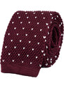 BUBIBUBI Vínová pletená kravata se vzorem