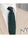 BUBIBUBI Tmavozelená pletená kravata se vzorem