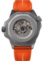 Undone Watches Stříbrné pánské hodinky Undone s gumovým páskem AquaLume Orange 43MM Automatic