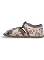 Baby bare shoes Bačkory Baby Bare Pink Cat
