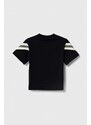 Dětské bavlněné tričko Emporio Armani tmavomodrá barva, s aplikací