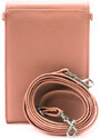Světle růžová klopnová kožená mini kabelka Agota