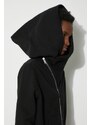 Bavlněná mikina Rick Owens Mountain Hoodie pánská, černá barva, s kapucí, hladká, DU01D1286.F.09