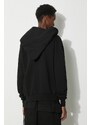 Bavlněná mikina Rick Owens Mountain Hoodie pánská, černá barva, s kapucí, hladká, DU01D1286.F.09