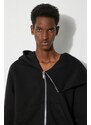 Bavlněná mikina Rick Owens Mountain Hoodie pánská, černá barva, s kapucí, hladká, DU01D1286.F.09