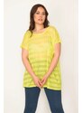 Şans Women's Plus Size Yellow Lace Blouse