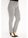 Şans Women's Plus Size Gray 5-Pocket Lycra Jeans