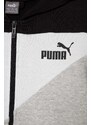 Dětská mikina Puma PUMA POWER Colorblock Full-Zip TR černá barva, s kapucí, vzorovaná