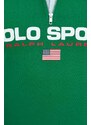 Mikina Polo Ralph Lauren pánská, zelená barva, s potiskem