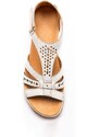 Blancheporte Kožené sandály na suchý zip, extra široké bílá 38