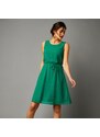 Blancheporte Krátké šaty bez rukávů, vyšívaný voál a krajka zelená 36