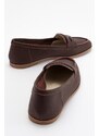 LuviShoes F02 Brown Skin Women's Flats From Genuine Leather.