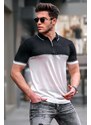 Madmext Men's White Zippered Polo Neck Knitwear T-Shirt 5731