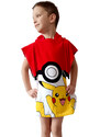 Carbotex Dětské pončo Pokémon Pokéball a Pikachu