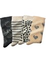 Blancheporte Sada 4 ponožek se sladěným leopardím motivem šedá/béžová 35-38