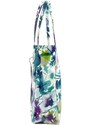 Patrizia Piu Kožená dámská velká kabelka s motivem květů zelená