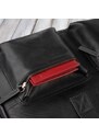 Kabelky od Hraběnky Kožená taška na notebook s držákem na kufr PERUZZI; černá